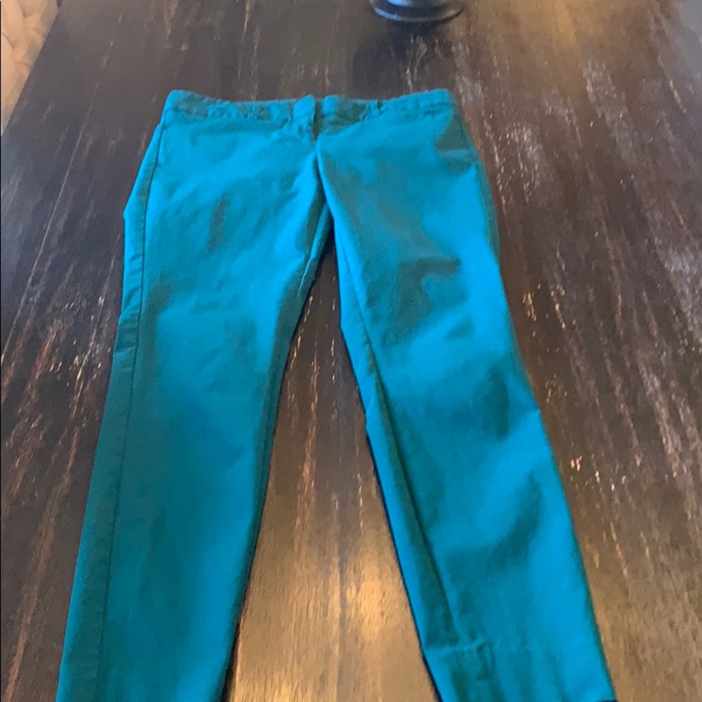 Teal pencil pants!